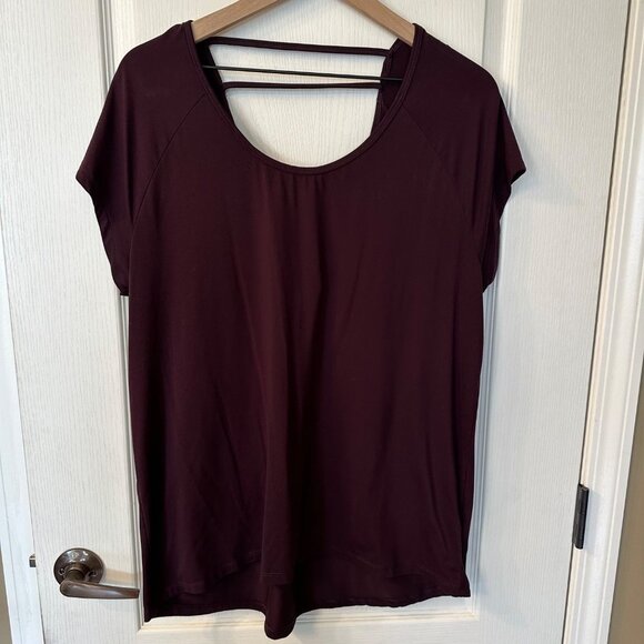 C9 by Champion Tops - Champion | Eggplant Purple Short Sleeve Performance Tee TShirt Open Back XL Gym